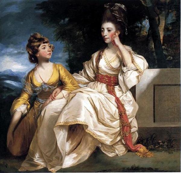 Sir Joshua Reynolds Portrait of Mrs. Thrale and her daughter Hester oil painting picture